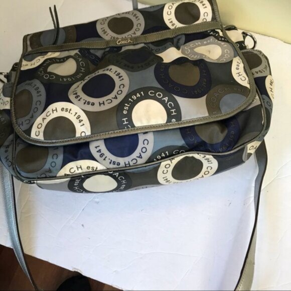 Coach Alexandr Snaphead Satin Leather Messenger Diaper Crossbody Laptop Bag Baby - Picture 6 of 16
